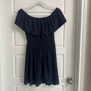 Off-Shoulder Navy Dress